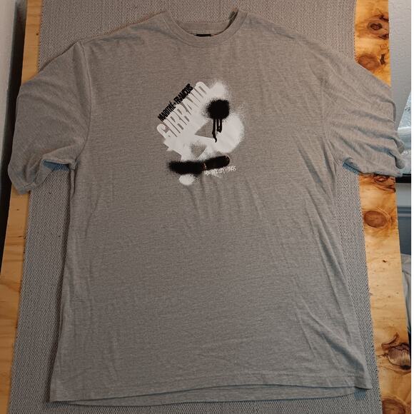 Marithe Francois Girbaud Vintage Tee 2XL Gray New York+Paris Art Paint Street - Picture 3 of 12